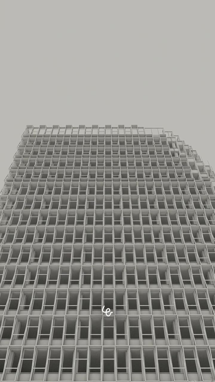 Frame from a video of a glass tower