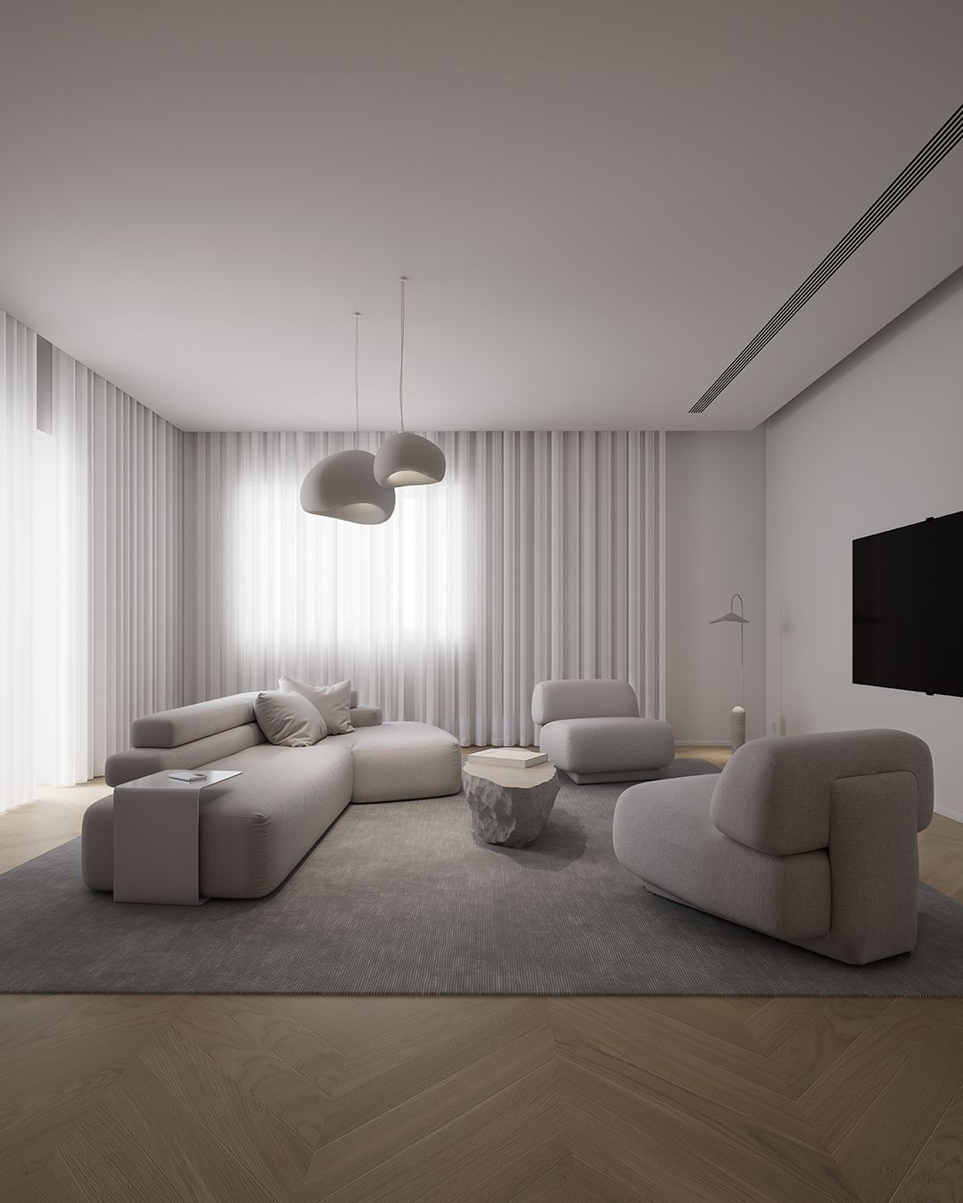 Render di un soggiorno